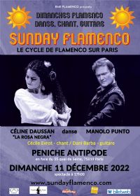 spectacle Sunday Flamenco. Le dimanche 11 décembre 2022 à Paris19. Paris.  17H00